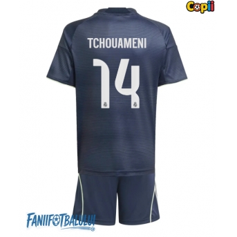 Real Madrid Aurelien Tchouameni #14 Echipament de Fotbal Replică 2025-26 Copii Deplasare (+ Șorturi)